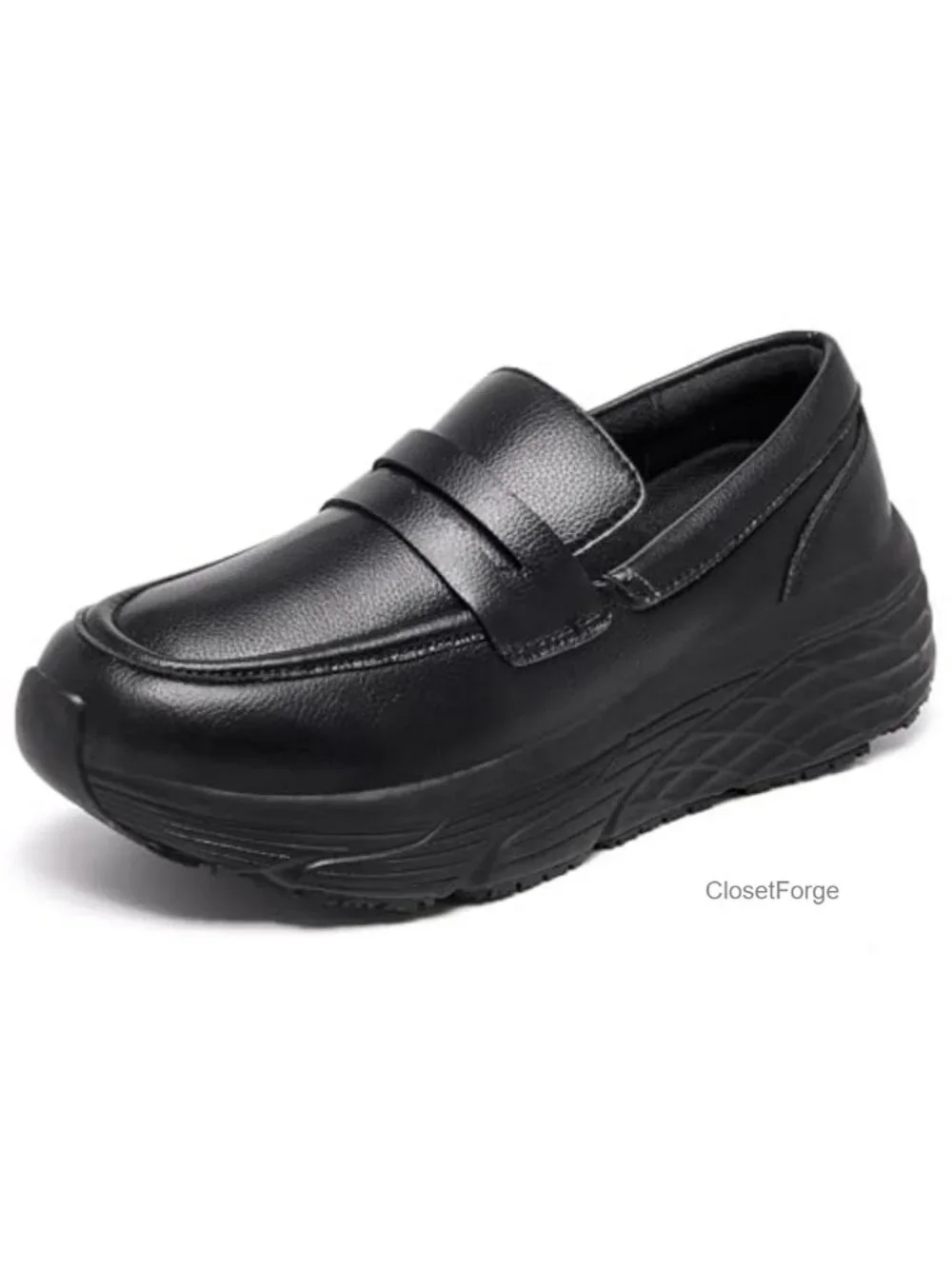 Women's Non Slip Work Shoes Slip Resistant Waterproof Faux Leather Loafers Food